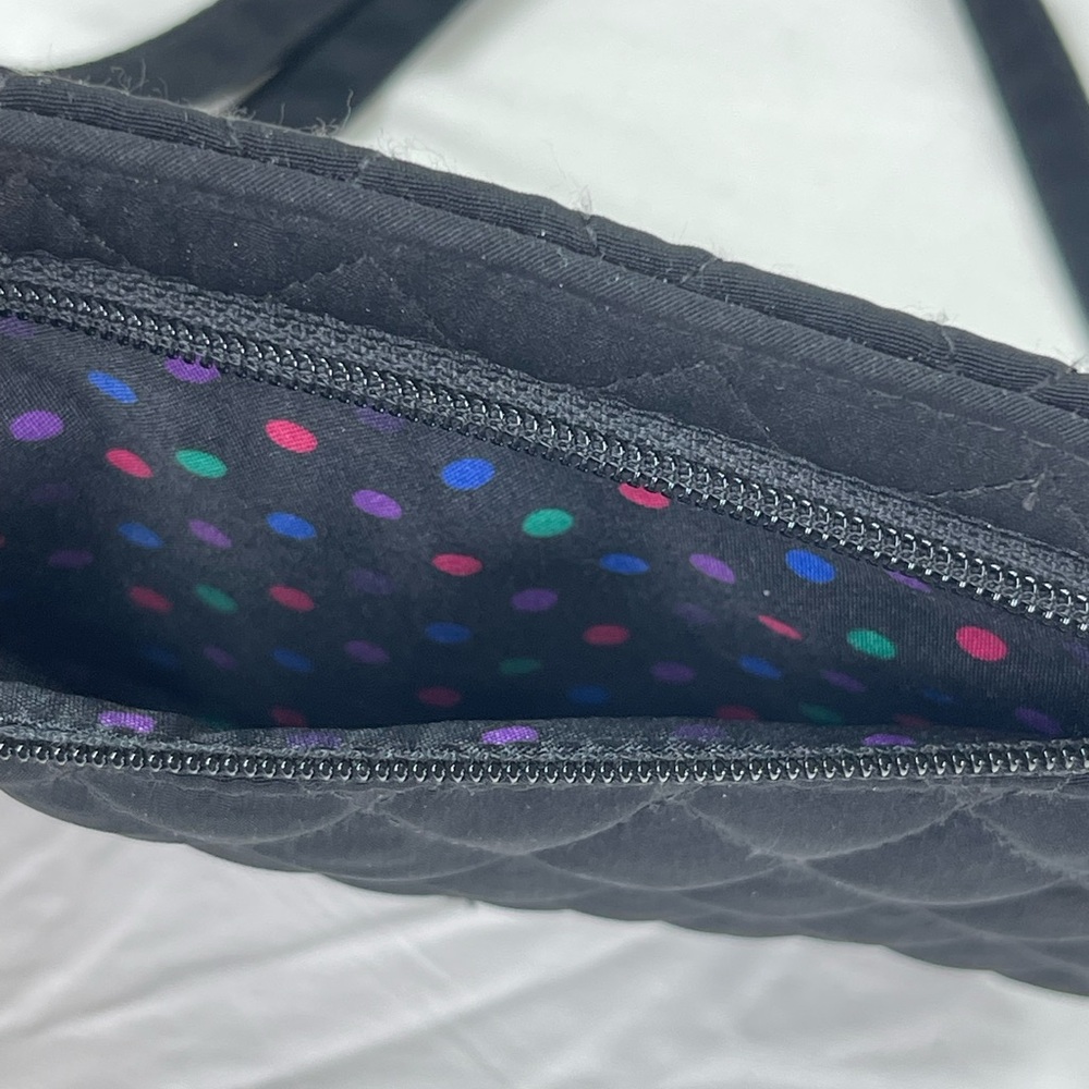 Vera Bradley Quilted Black Crossbody Bag with Polka Dot Interior - Picture 5 of 12